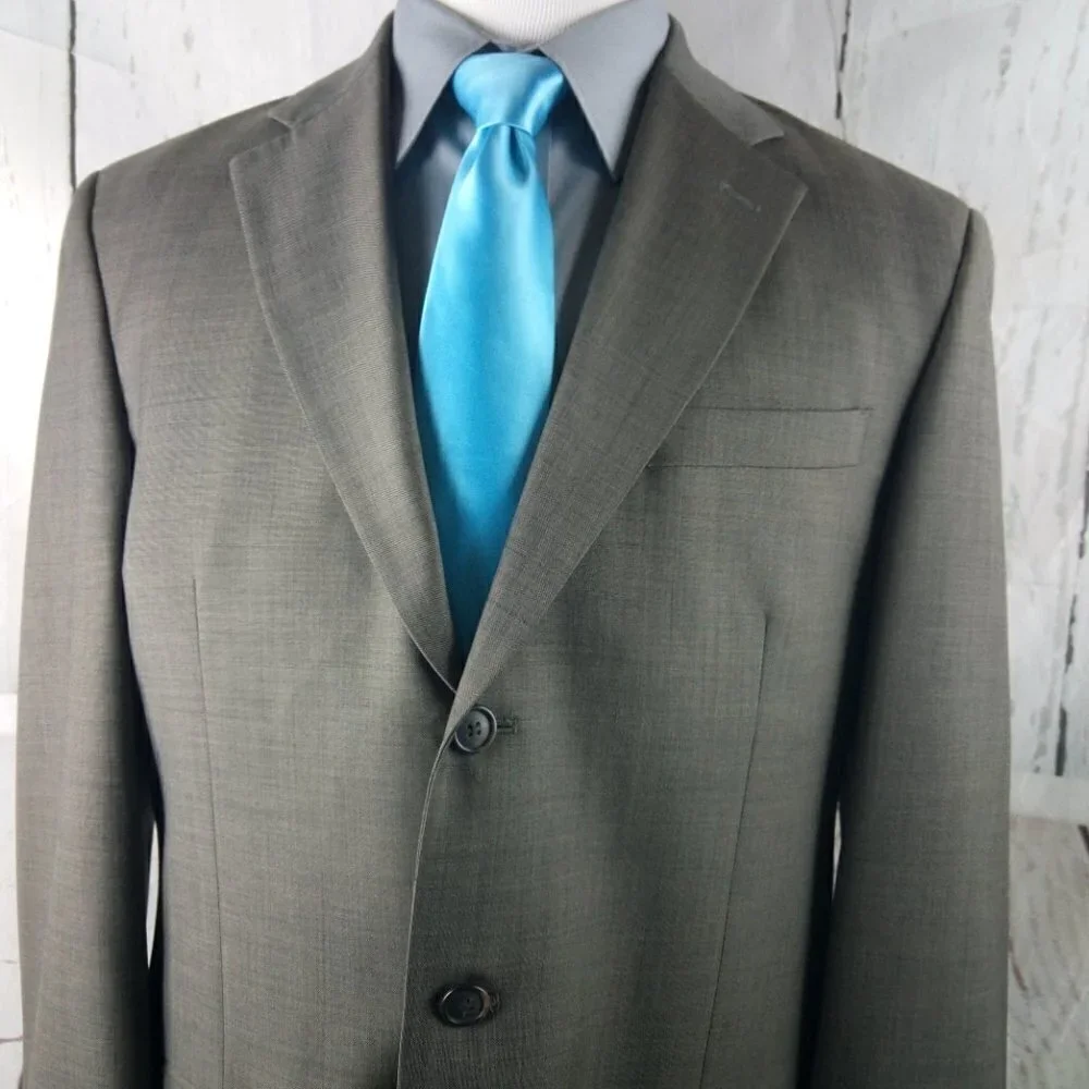 Stafford 42L Wool 3 Button Brown Birdseye Suit Blazer Jacket